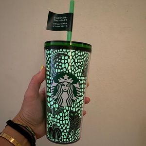 Starbucks 2020 Glow in the Dark Bat Cat Tumbler (12 oz Cup) RARE GREEN